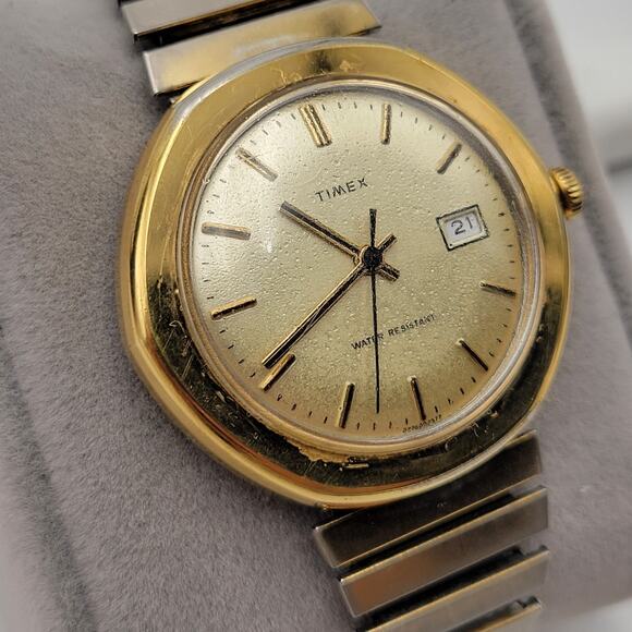 Vtg 1970\'s Men’s Timex Marlin Type Manual Wind Watch Parts Only Or Repair